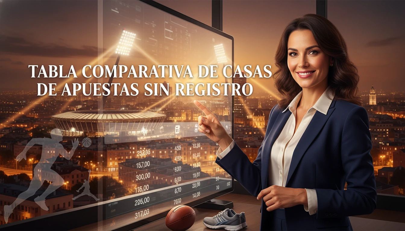 Tabla comparativa de casas de apuestas sin registro